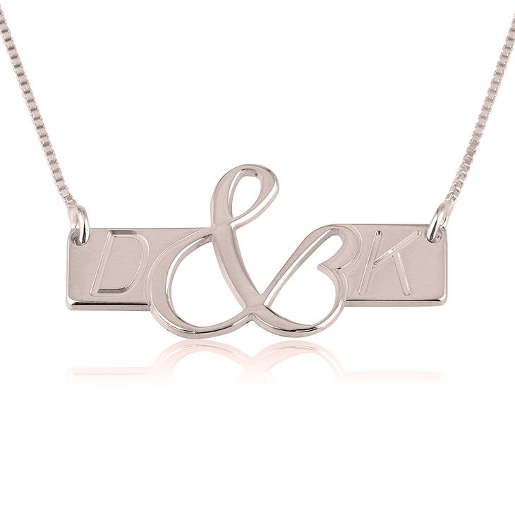 Initials Love Bar Necklace