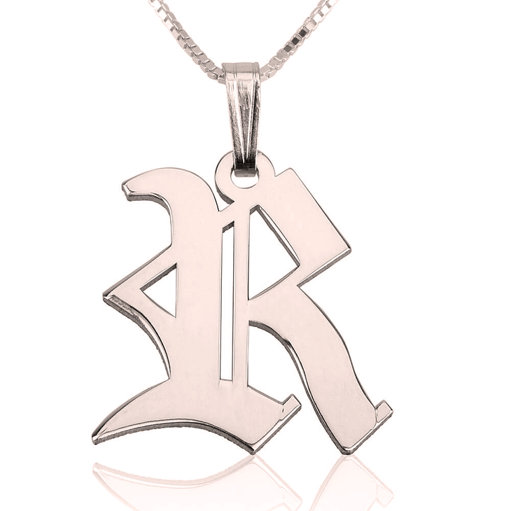 Old English Initial Necklace