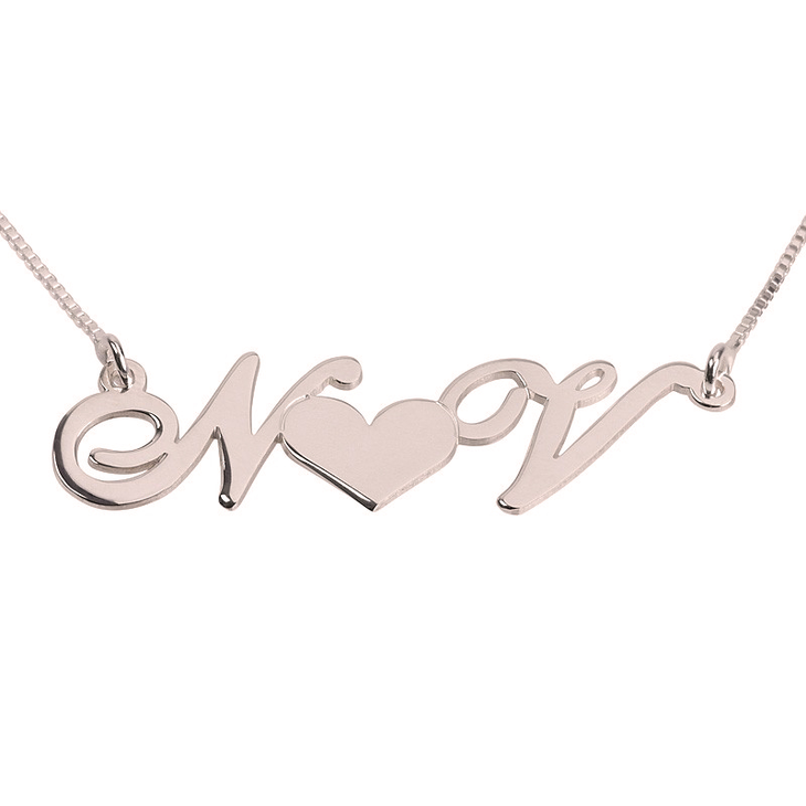 Heart initials necklace