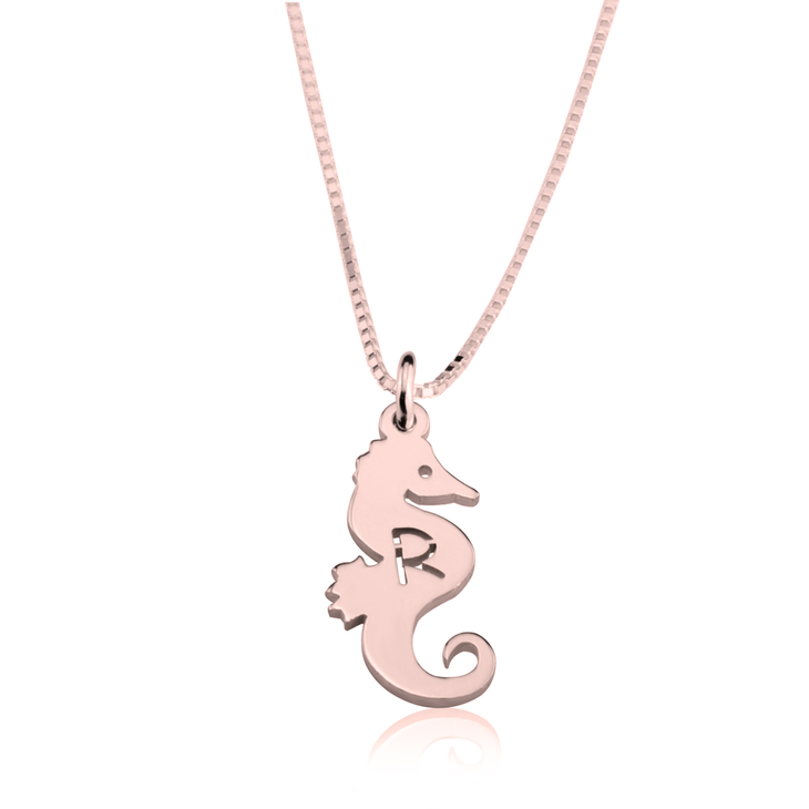 Seahorse Initial Necklace