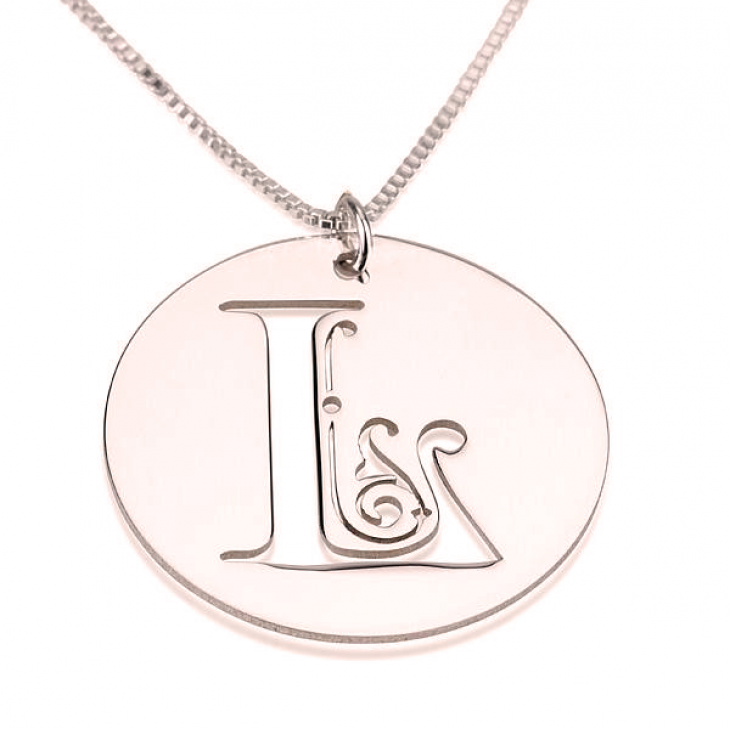 Script Initial Disc Necklace