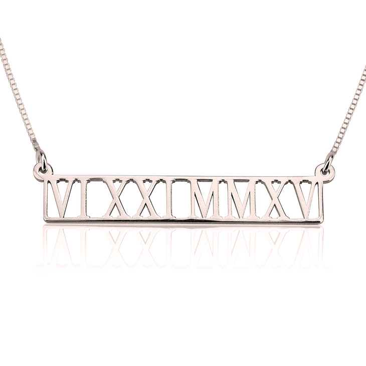 Roman Numeral Cut Out Necklace