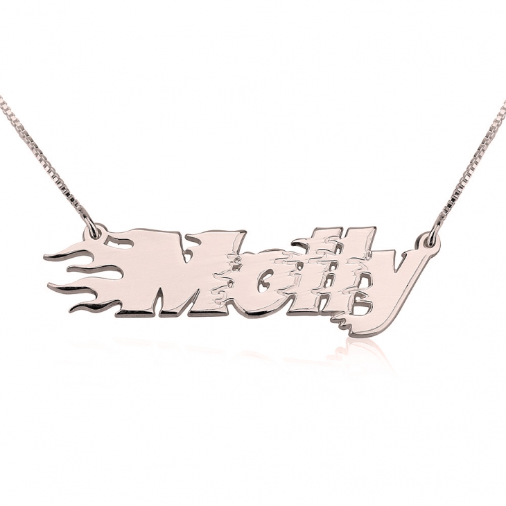 Fire Line Name Necklace