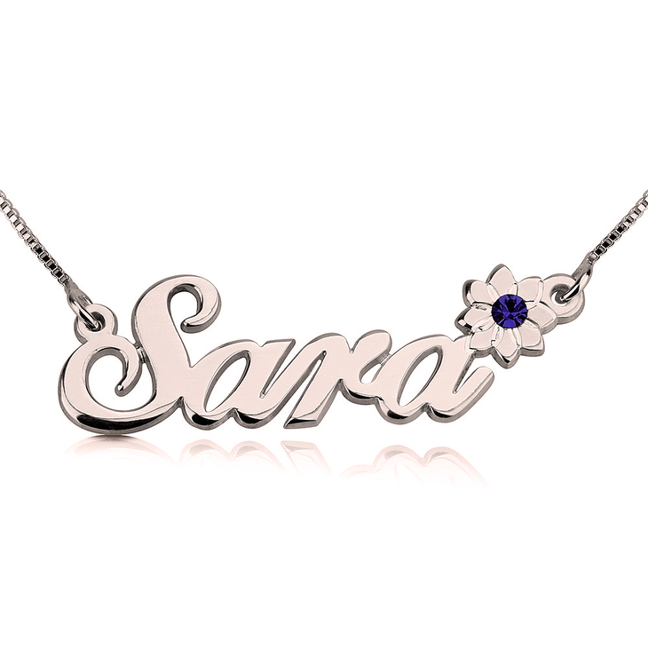 Swarovski Flower Name Necklace