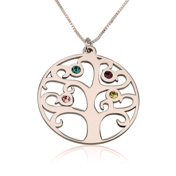 Family Tree Birthstone Necklace