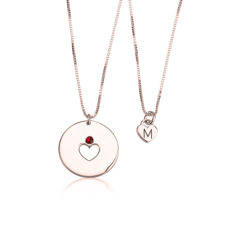 Birthstone Mother Daughter Necklace Set