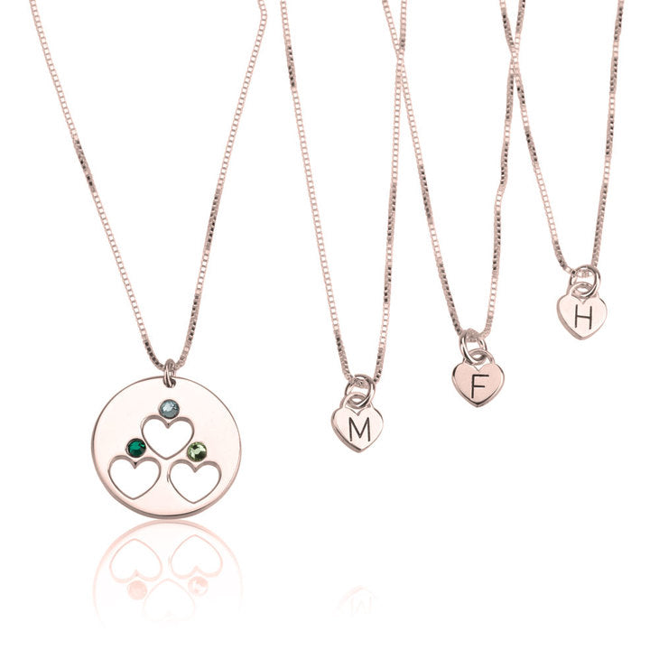 Birthstone Mother Daughter Necklace Set