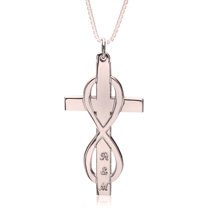 Infinity Cross Necklace With Initials