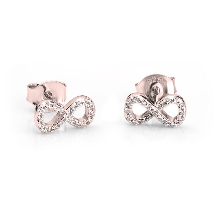 Cubic Zirconia Infinity Earrings