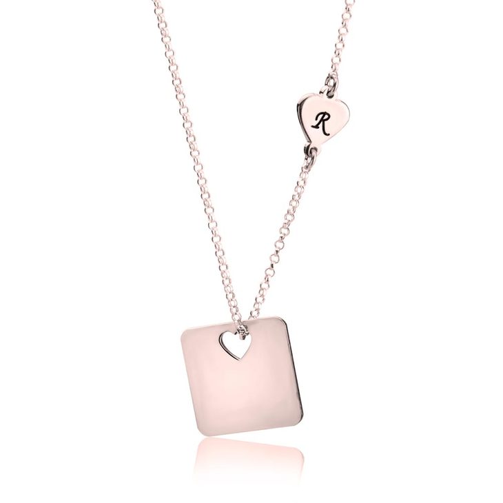 Cut Out Heart Necklace With Initial