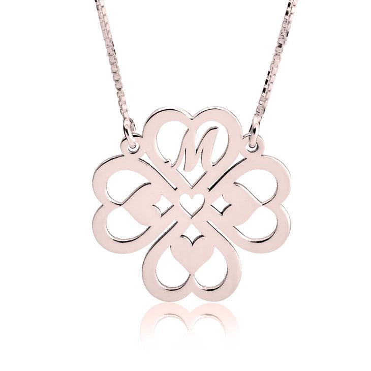 Personalized Four Leaf Clover Necklace