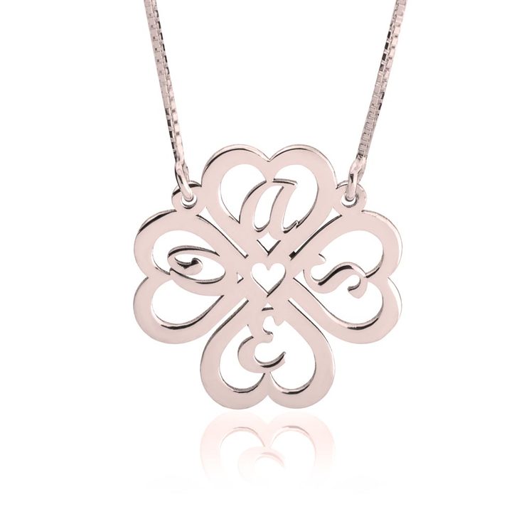 Personalized Four Leaf Clover Necklace