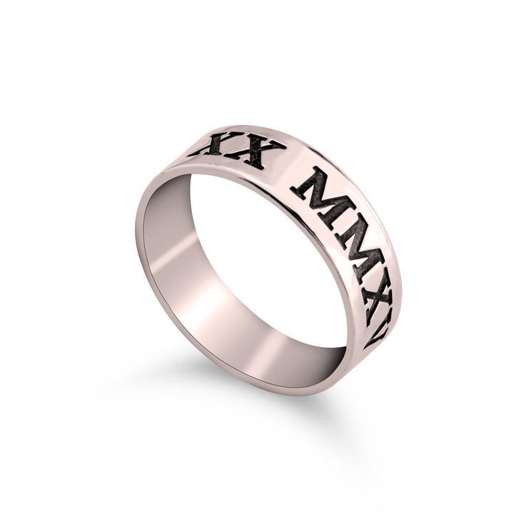 Personalized Roman Numeral Ring