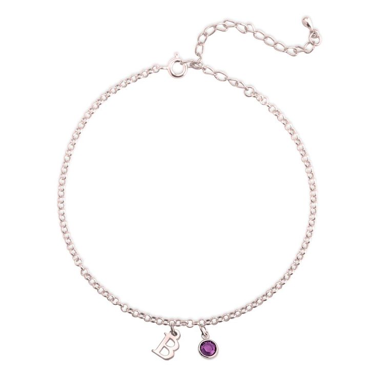 Personalized Anklet with Birthstone