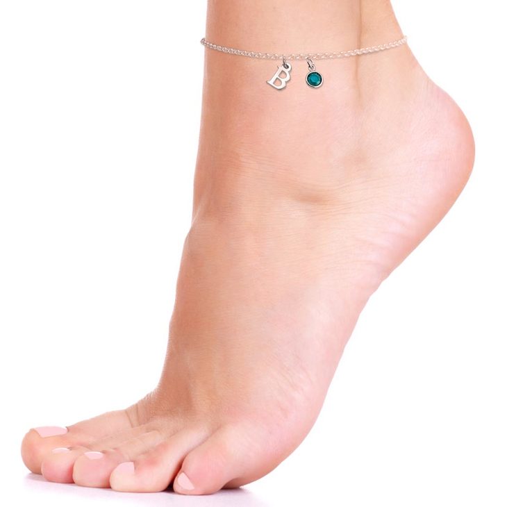 Personalized Anklet with Birthstone
