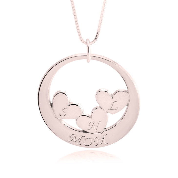 Custom Mom Necklace With Children's Initials