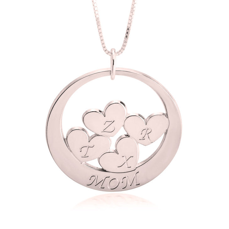 Custom Mom Necklace With Children's Initials