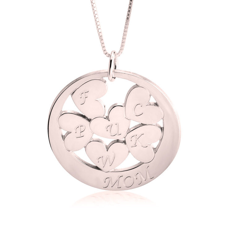Custom Mom Necklace With Children's Initials