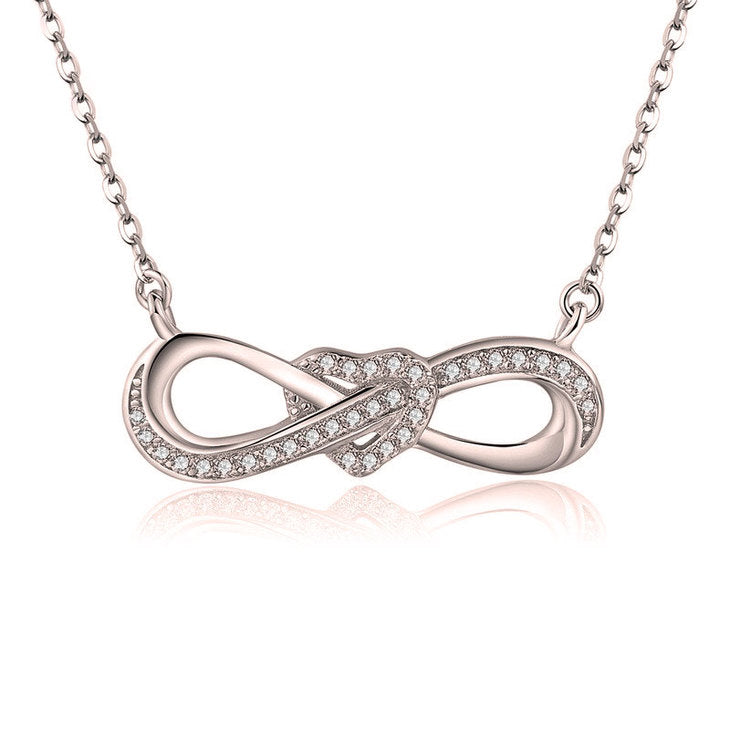 Infinity Necklace With Heart And Zirconia