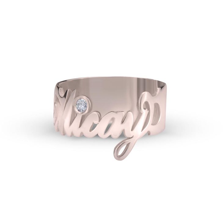 Nameplate Ring With Zirconia