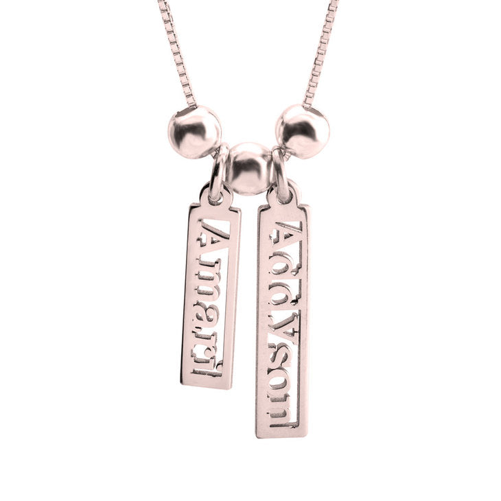 Vertical Multiple Name Necklace