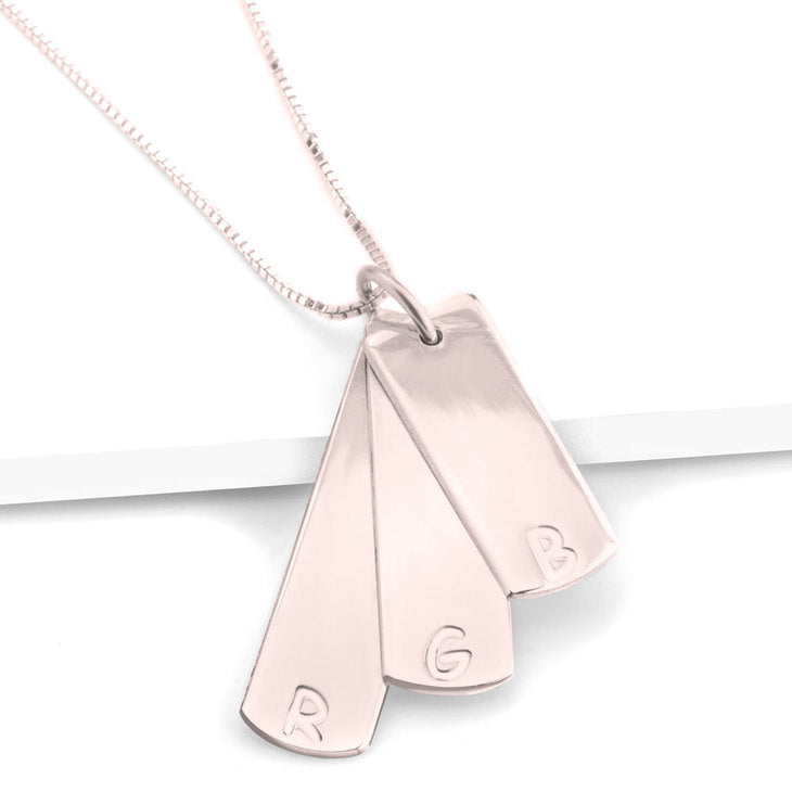 Vertical Bar Necklace With Initials