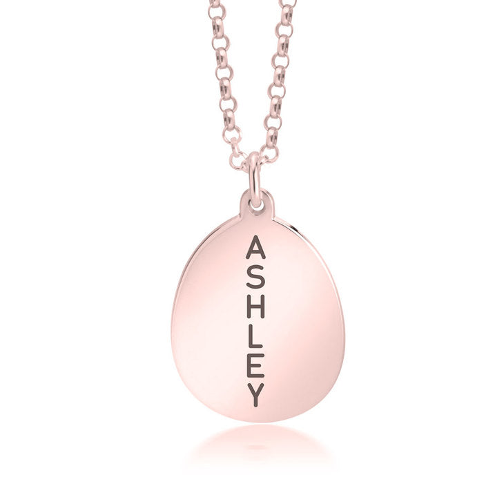 Engraved Oval Necklace