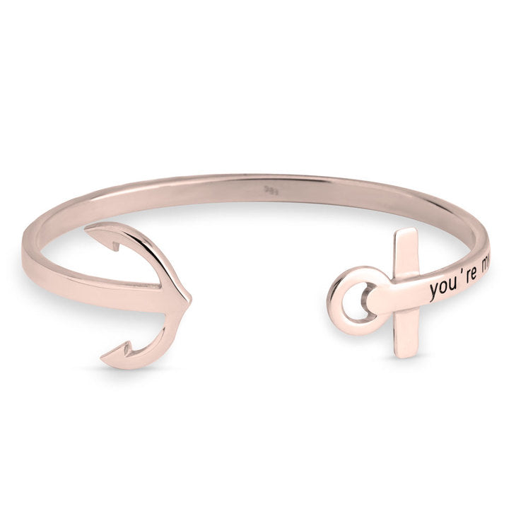 Personalized Anchor Bangle