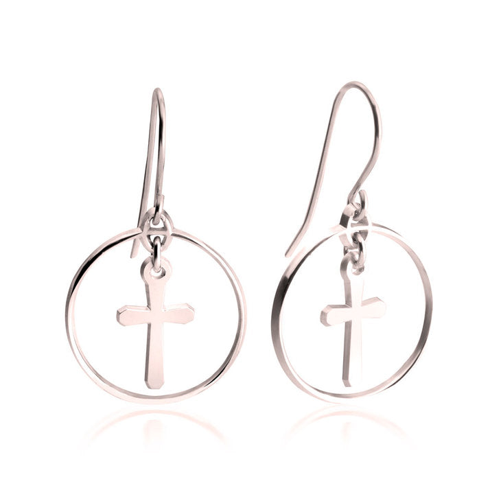 Cross Hoop Earrings