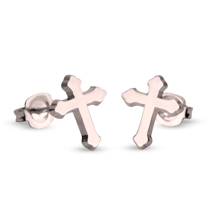 Gothic Cross Stud Earrings
