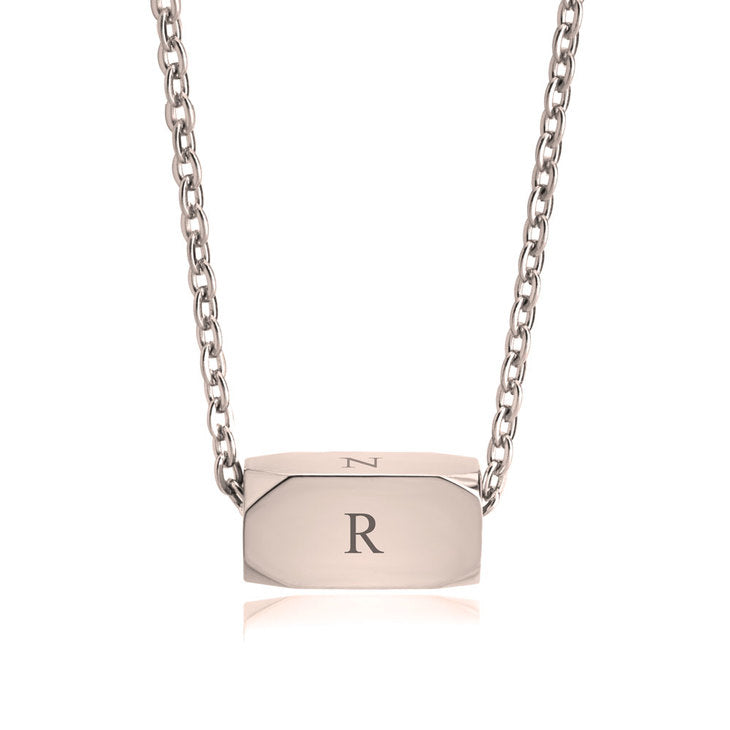 Engraved Spinning Bar Necklace