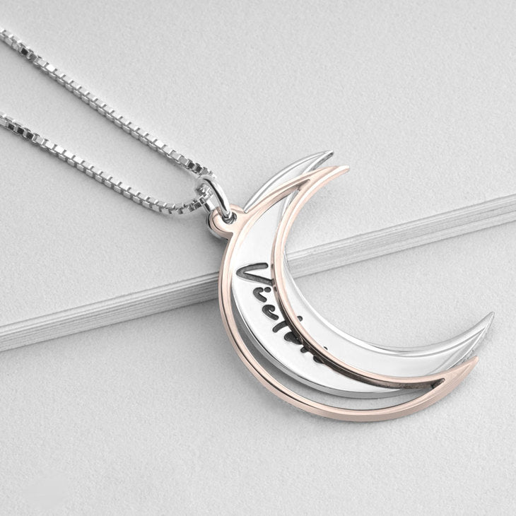 Engraved Moon Necklace