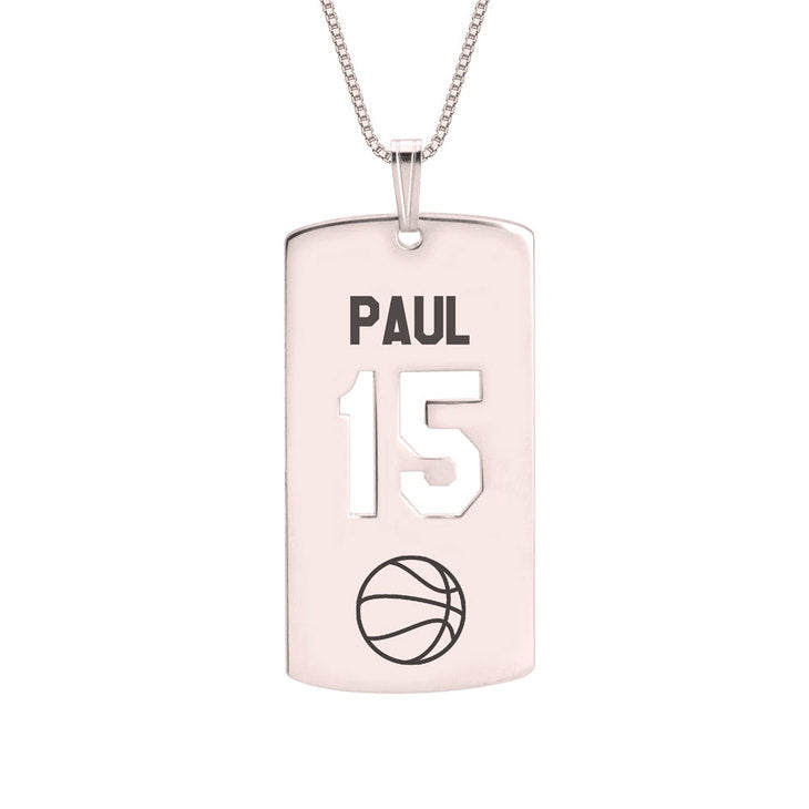 Personalized Dog Tag Sport Necklace