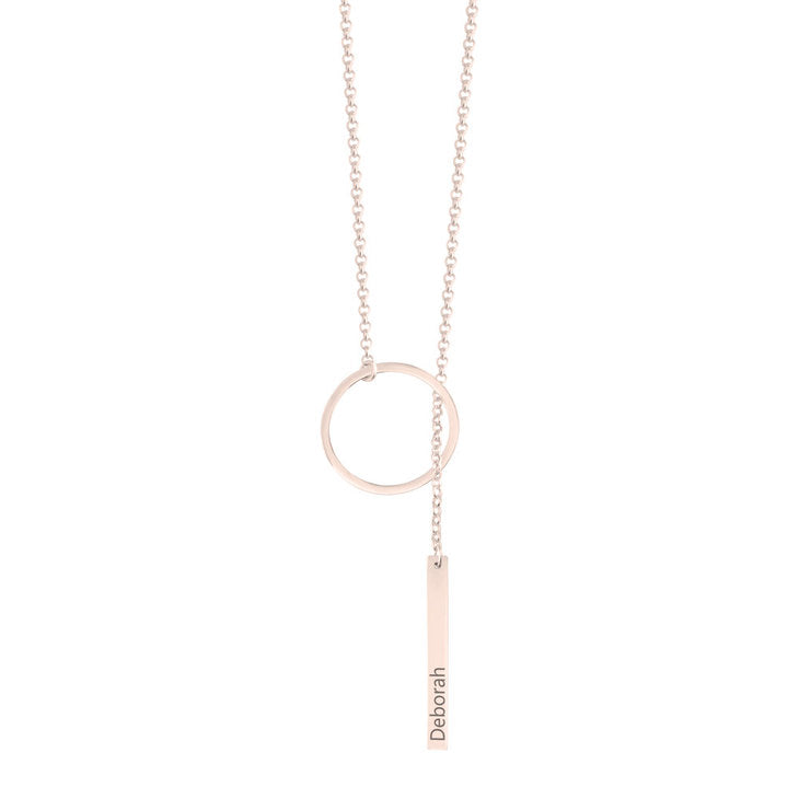 Engraved Hanging Bar Necklace