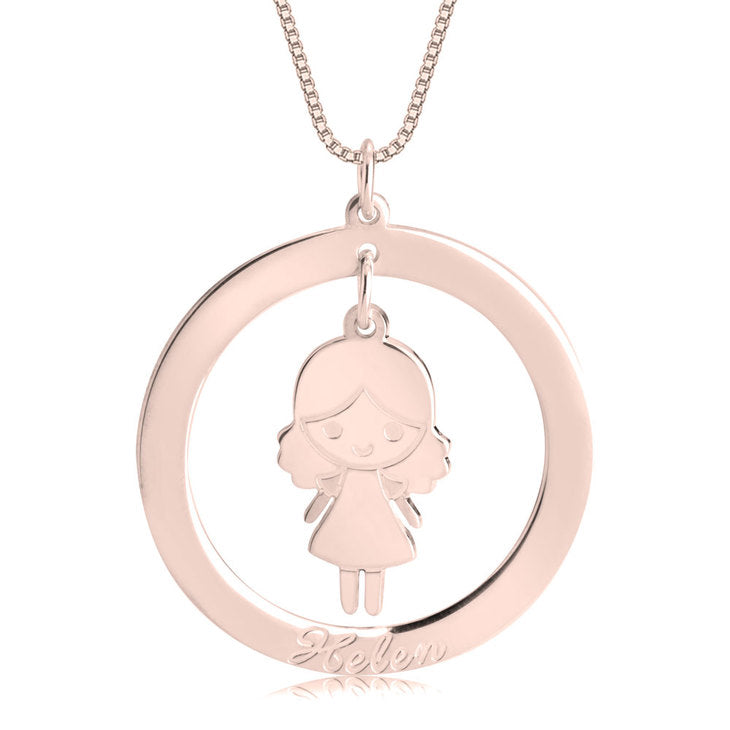 Disc Necklace for Mom with Charm