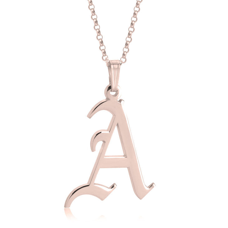 Gothic Initial Necklace