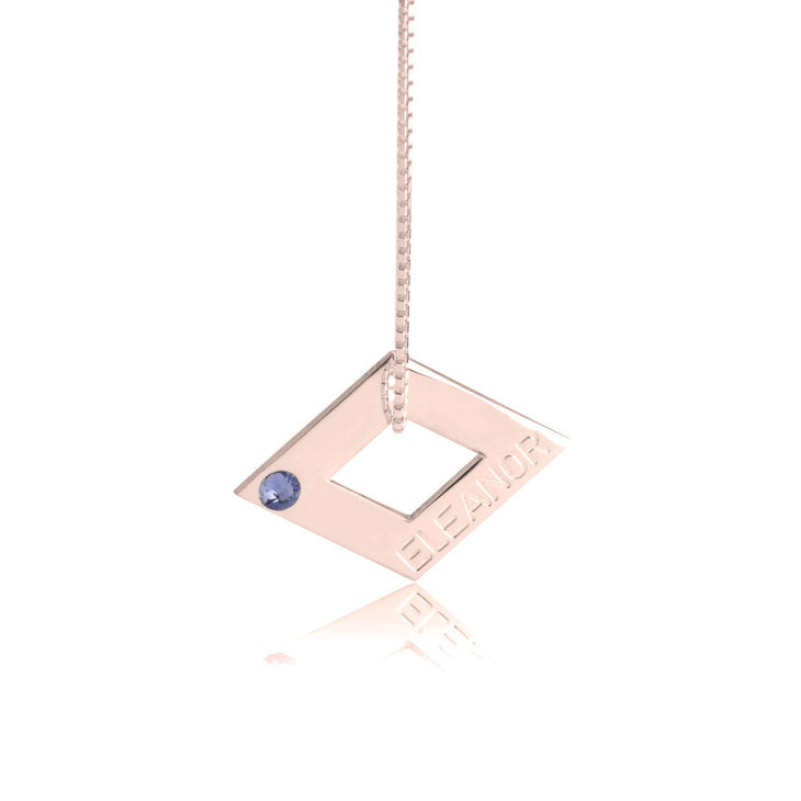 Geometric Shape Engraved Necklace