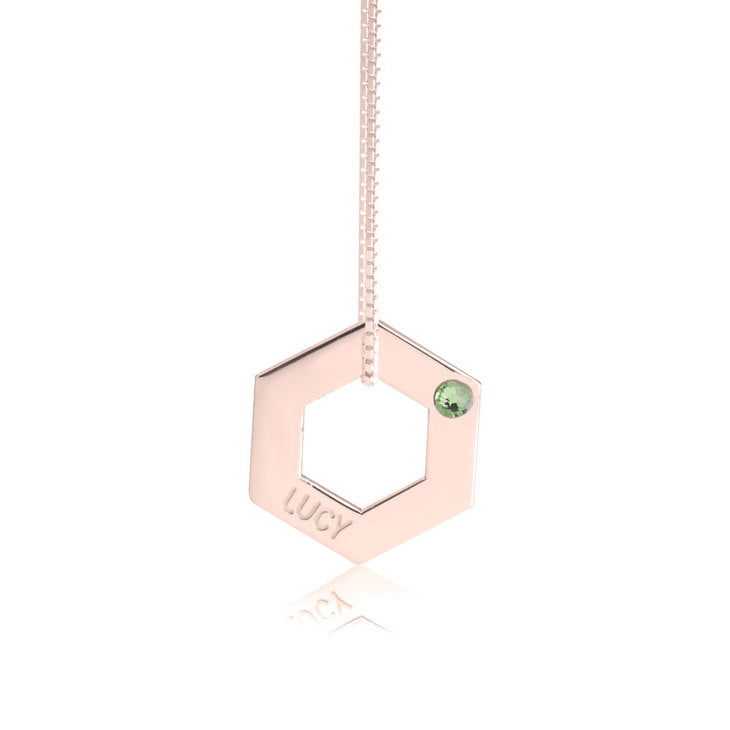 Geometric Shape Engraved Necklace