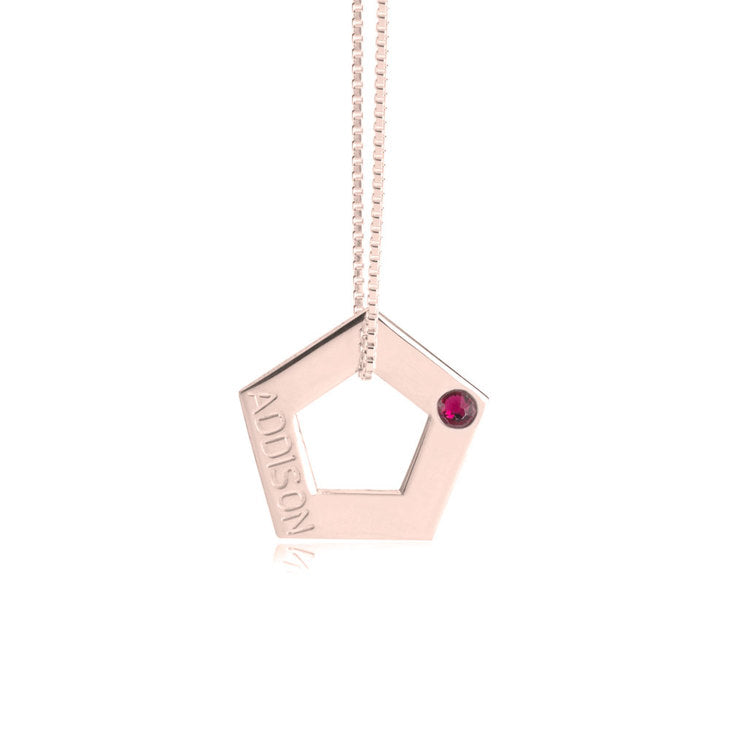 Geometric Shape Engraved Necklace