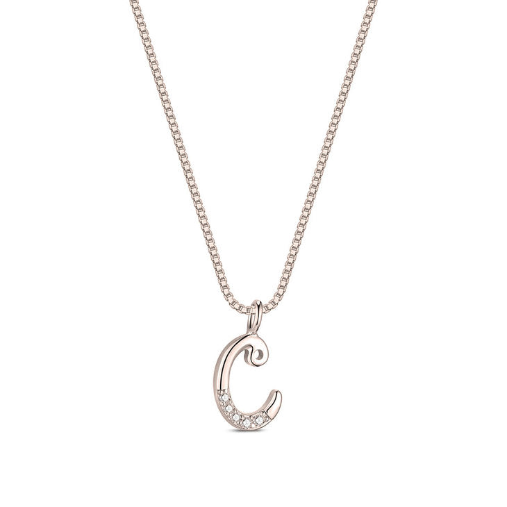 Delicate CZ Initial Necklace