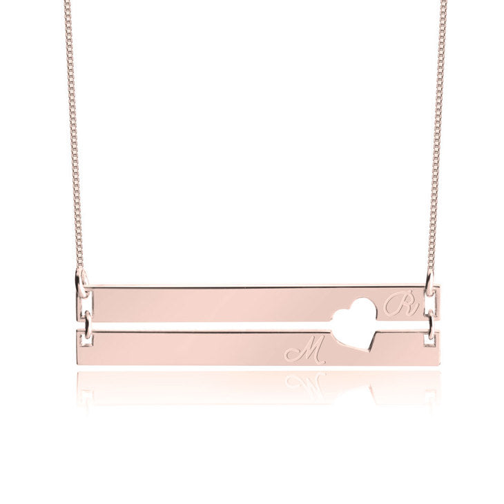 Engraved Bar Necklace with Two Initials
