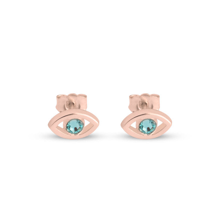 Evil Eye Birthstone Stud Earrings