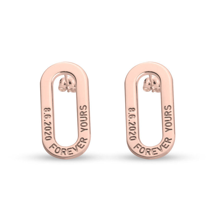 Engraved Chain Link Earrings